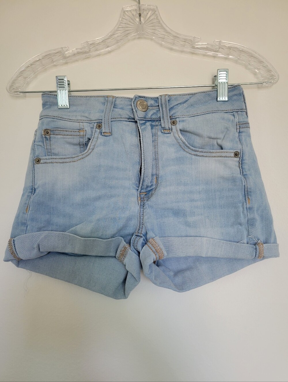 Light Wash High-Rise Shorts